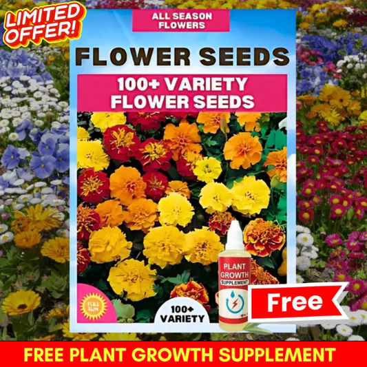 GroMax™ Winter Flower Seeds (Pack of 100) + FREE Plant Growth Supplement